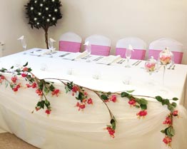 Runner Swagging table  Cumbria hire  runner  Lake   Table  Hire Wedding  District