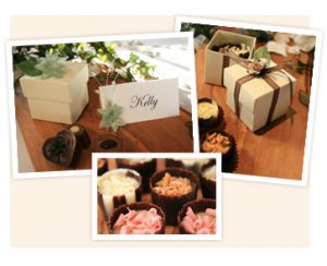 Handmade wedding favours with chocolates from Annettes Lakeland Kitchen